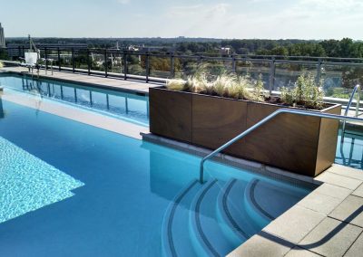 1,783 square foot inground commercial rooftop swimming pool.